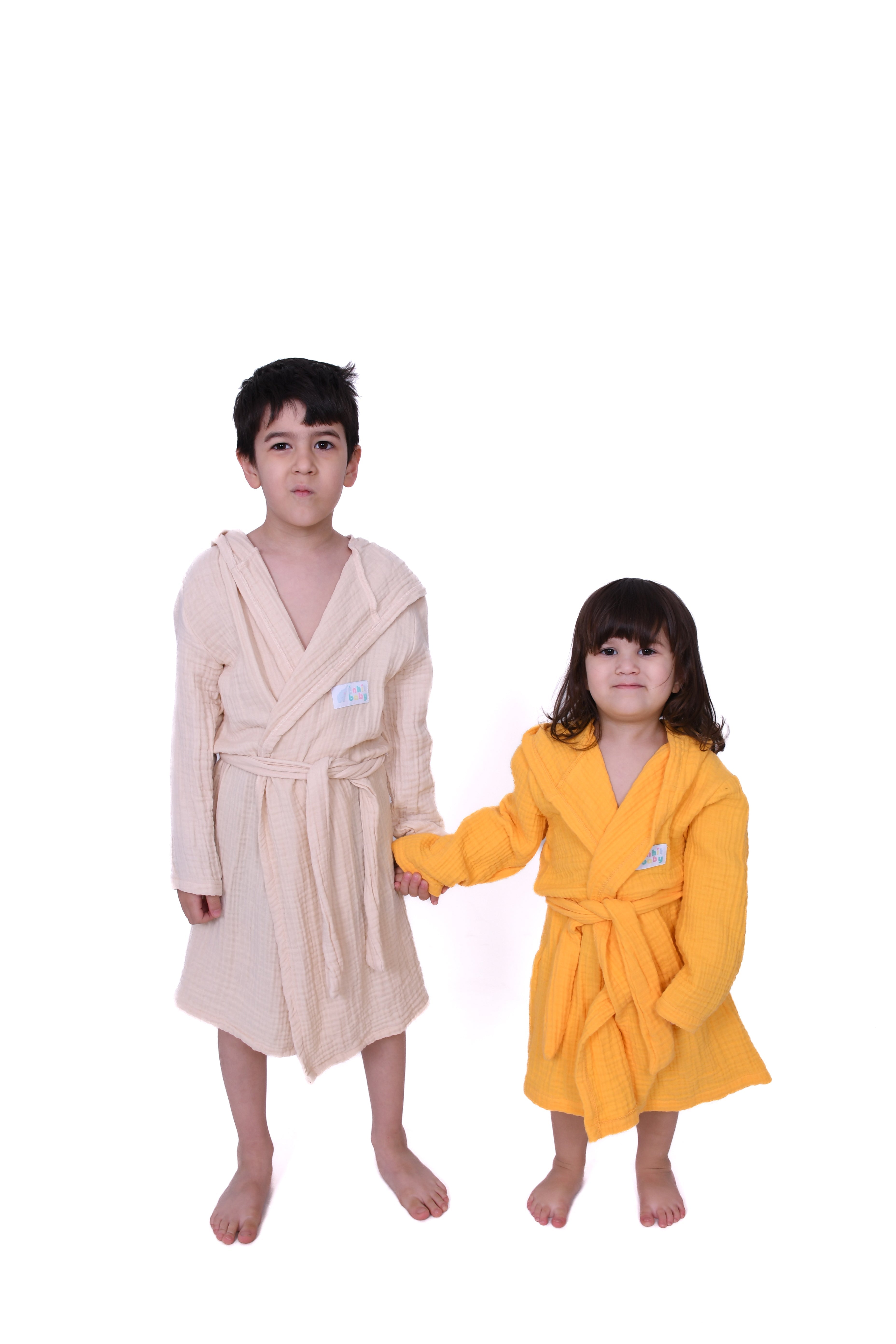 Çocuk Bornozu | Müslin - %100 Pamuk | 4 Katlı - Kapüşonlu
