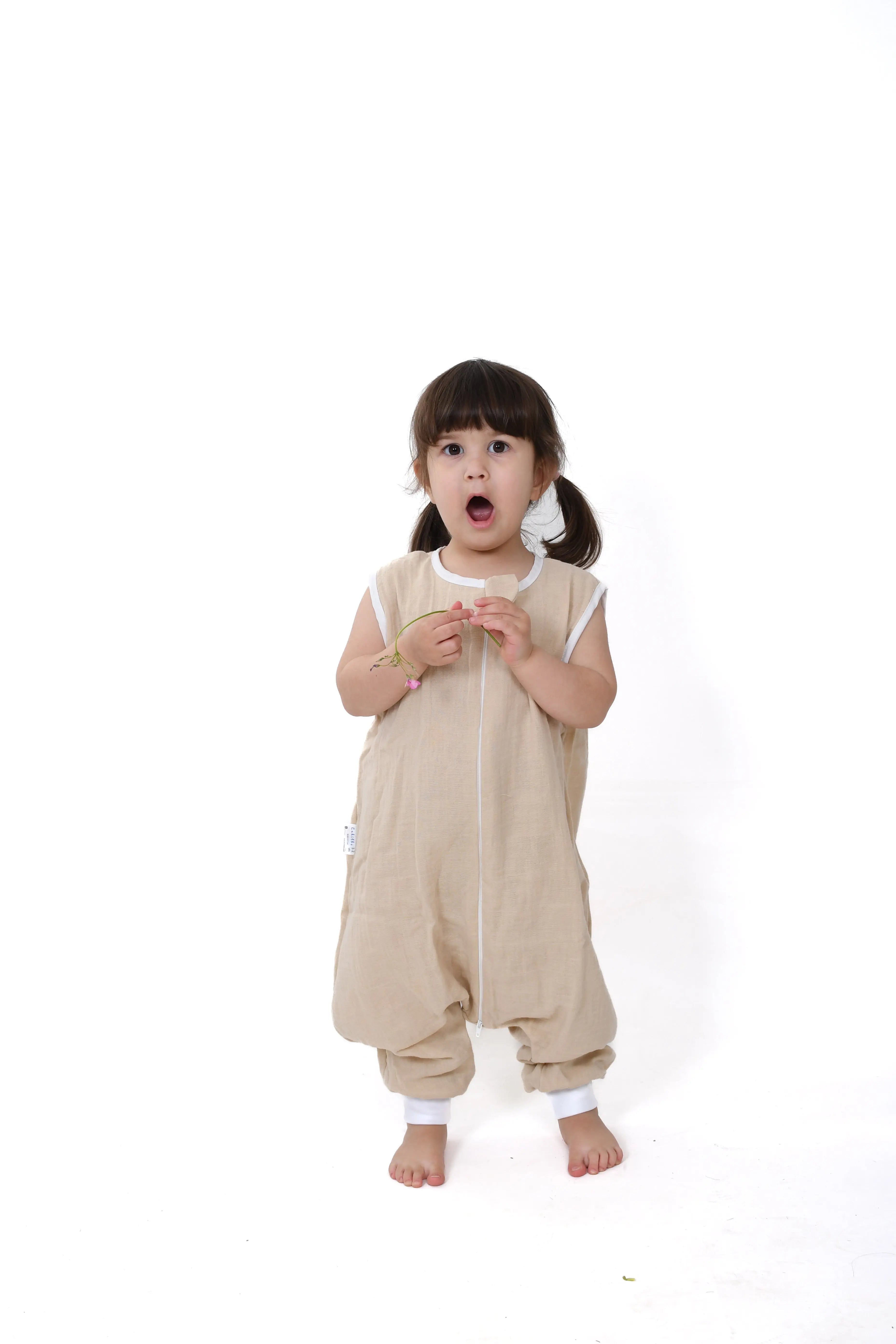 Uyku Tulumu | Müslin - %100 Pamuk | 0.5 TOG - Çift Kat - Bej / Bebek Grubu
