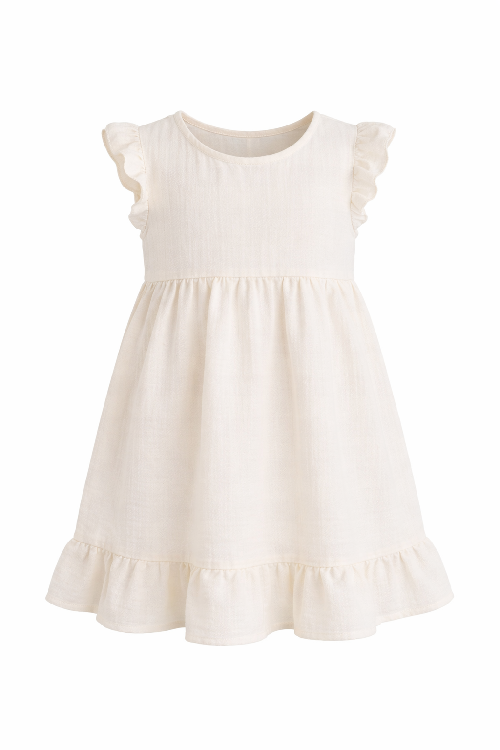 Kız Çocuk Elbise | Müslin - Pamuk | Ekru - Pure Cotton Breeze - Seri