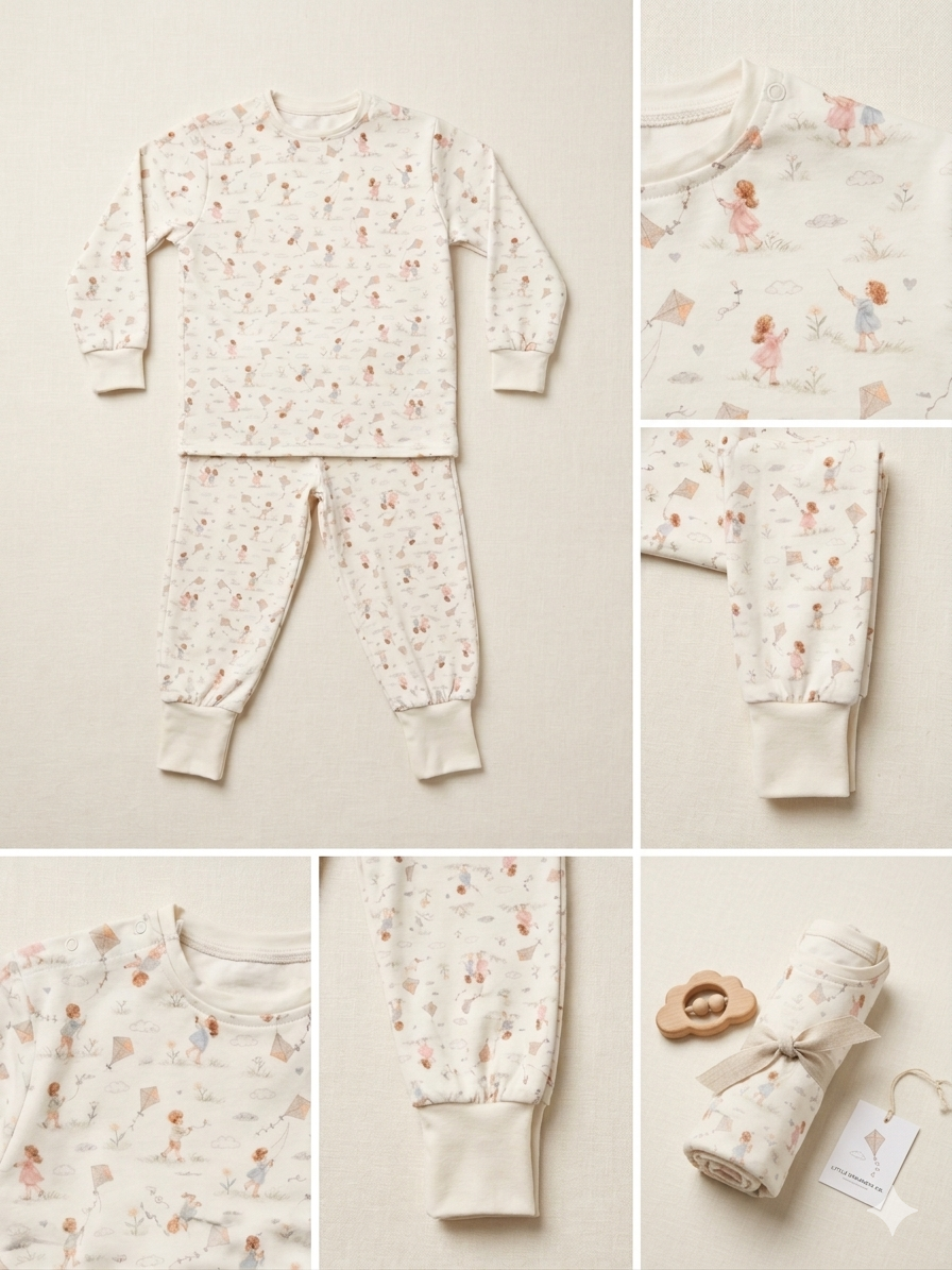 Pijama Takımı | %100 Pamuk - Dreamsoft | 0.5 TOG - Desenli - Uçurtma