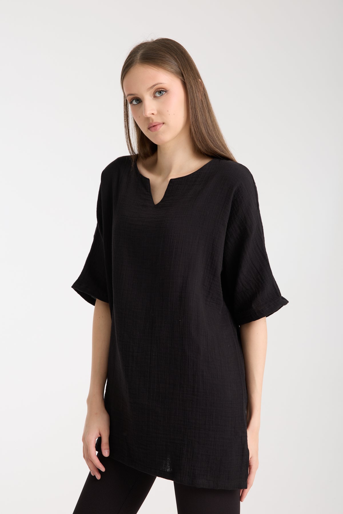 Çift Katlı Müslin Oversize Bluz